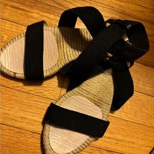 Michael Kors Black Espadrille Wrap Sandals